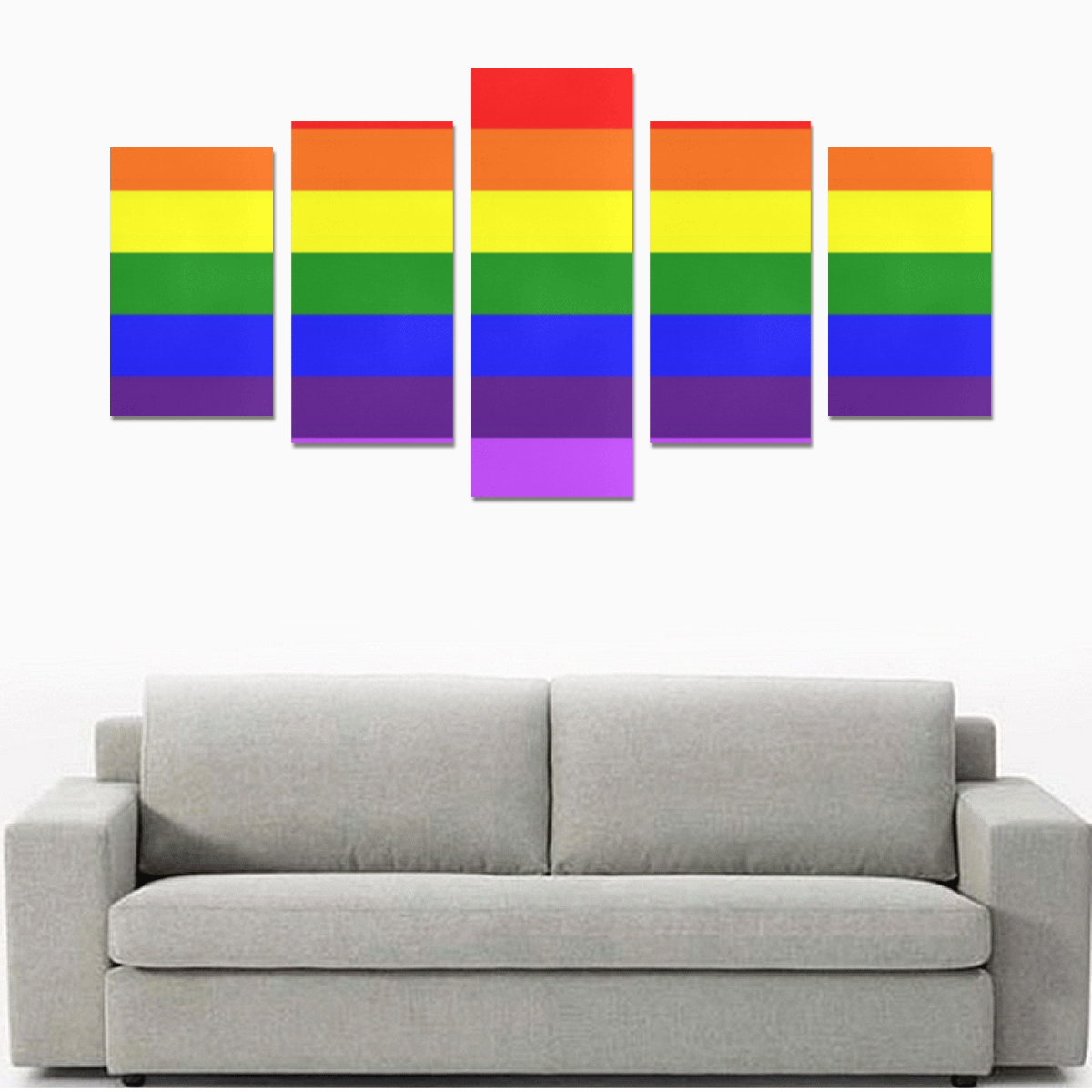 Rainbow Flag (Gay Pride - LGBTQIA+) Canvas Print Sets C (No Frame)