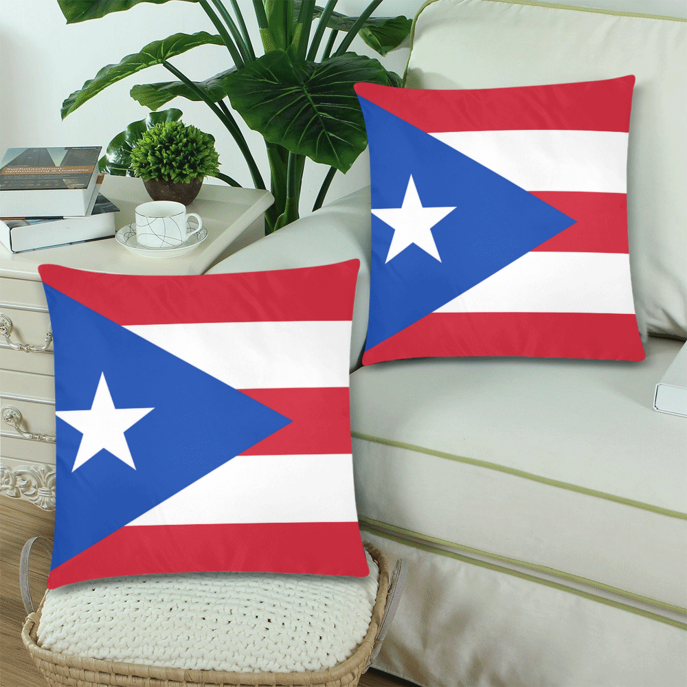 PUERTO RICO Custom Zippered Pillow Cases 18"x 18" (Twin Sides) (Set of 2)