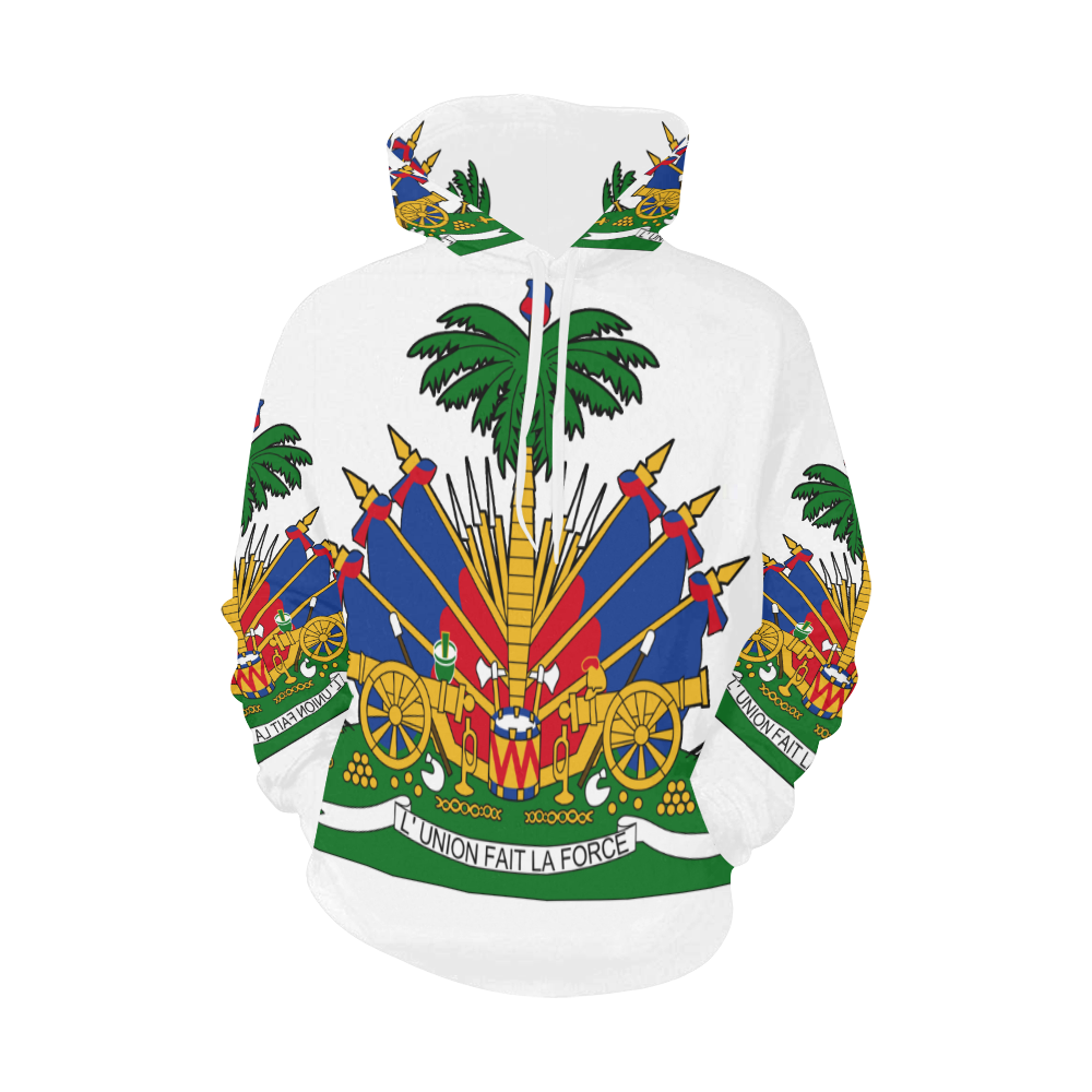 HAITIAN flag All Over Print Hoodie for Men/Large Size (USA Size) (Model H13)