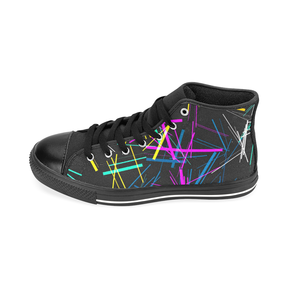 New Pattern factory 1A by JamColors Men’s Classic High Top Canvas Shoes /Large Size (Model 017)