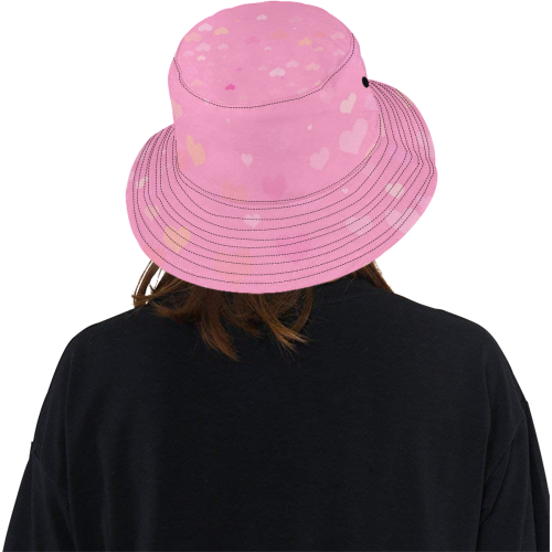 PinkHearts All Over Print Bucket Hat