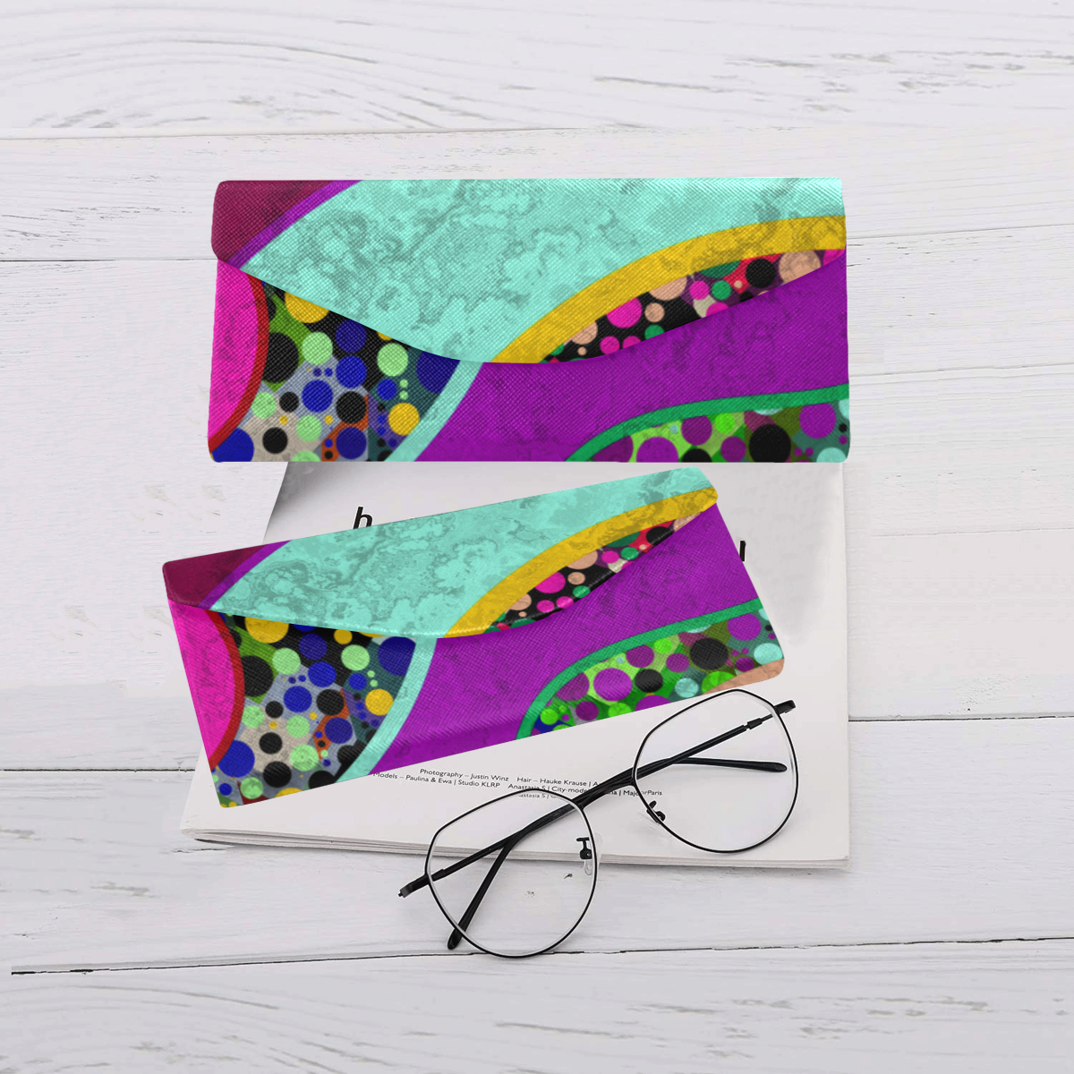 Abstract Pattern Mix - Dots And Colors 2 Custom Foldable Glasses Case