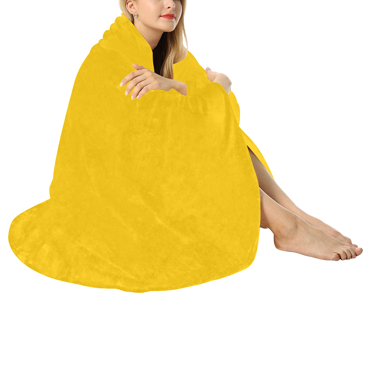 color mango Circular Ultra-Soft Micro Fleece Blanket 60"