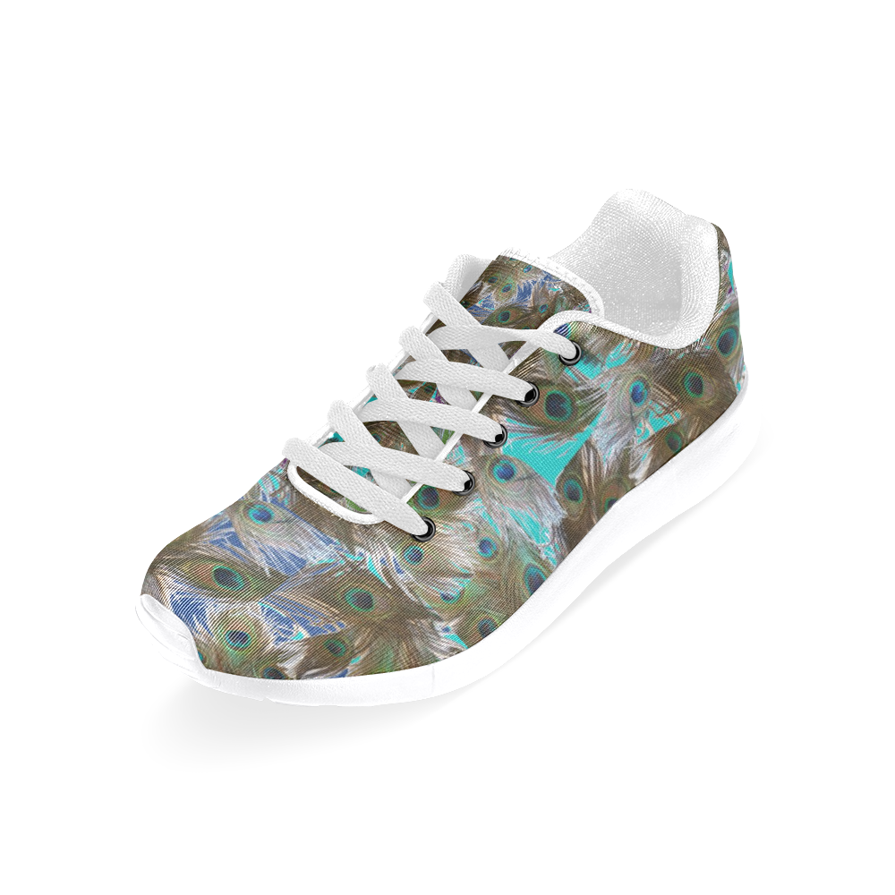 Peacock Feathers Women's Running Shoes/Large Size (Model 020)