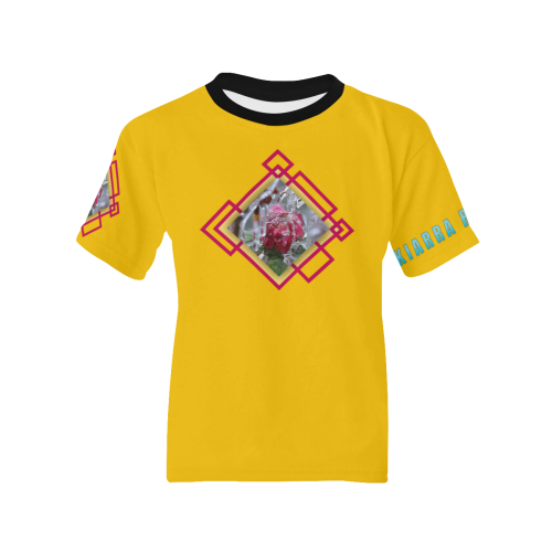 Yellow Lace Kids' All Over Print T-shirt (Model T65)