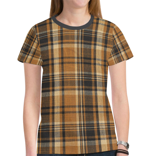 TARTAN DESIGN New All Over Print T-shirt for Women (Model T45)