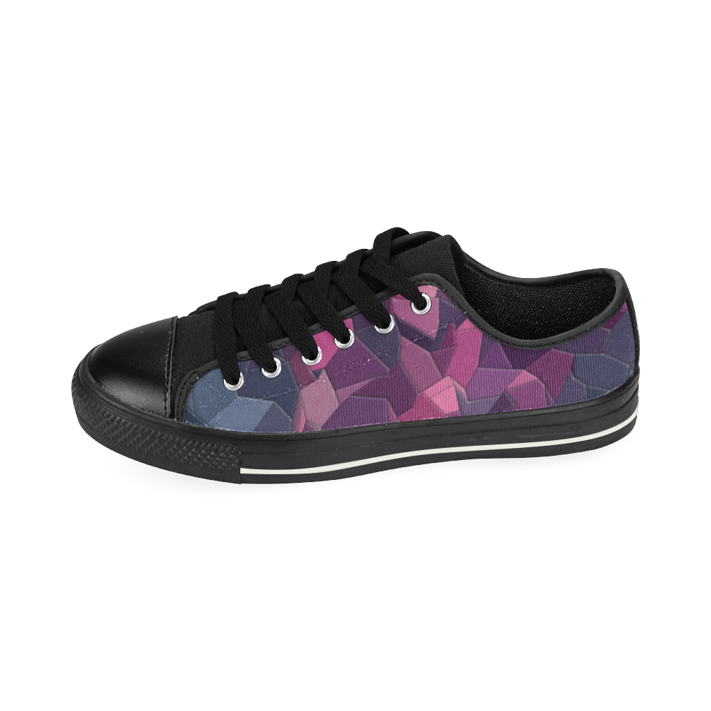 purple pink magenta mosaic #purple Low Top Canvas Shoes for Kid (Model 018)