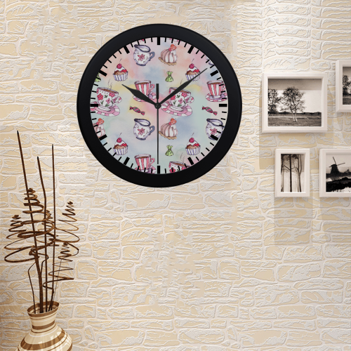 Coffee and sweeets Circular Plastic Wall clock