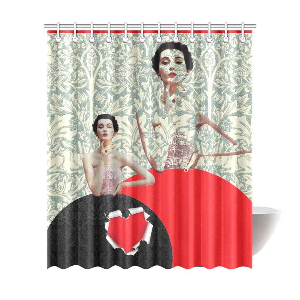 Peephole Valentine Shower Curtain 72"x84"