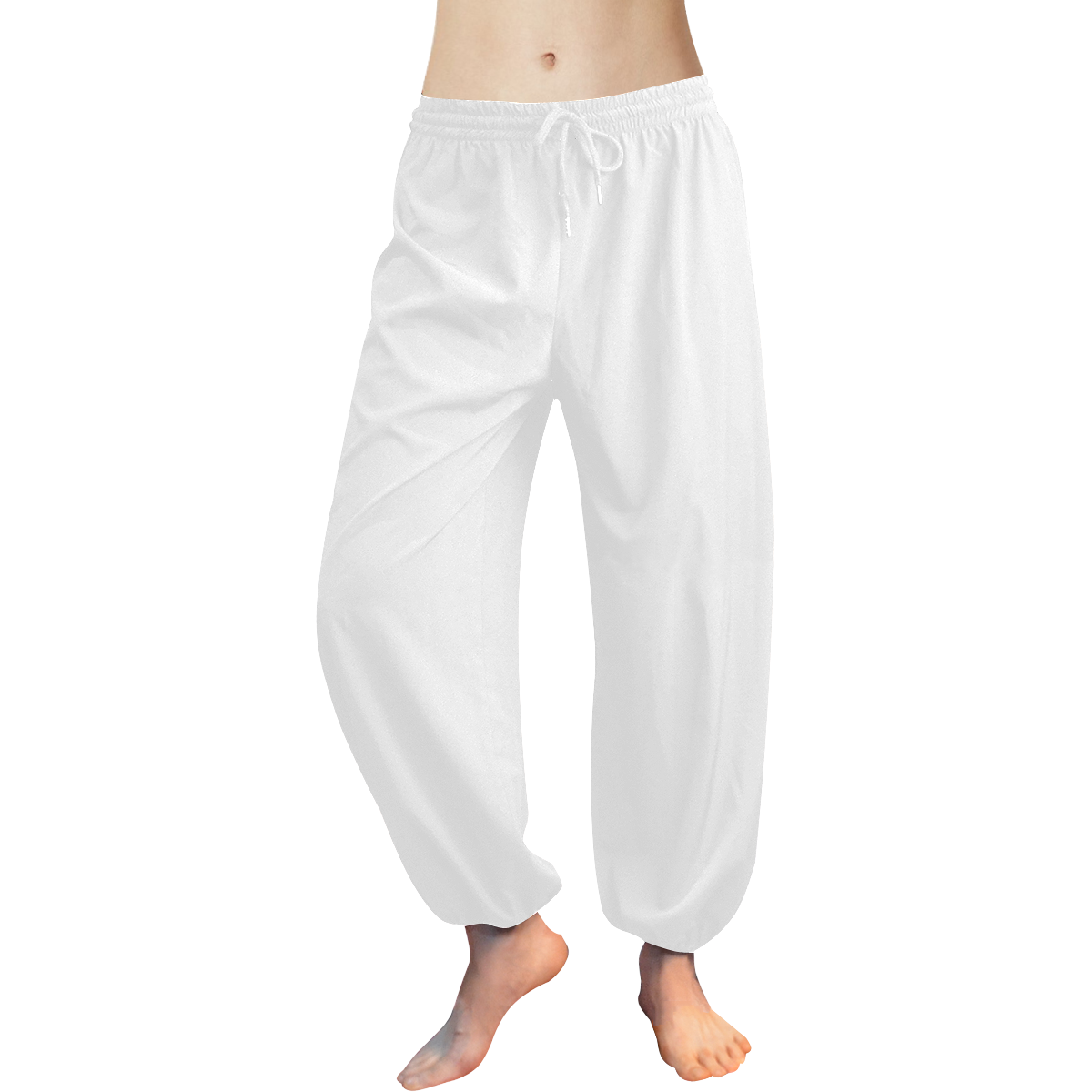 color white Women's All Over Print Harem Pants (Model L18)