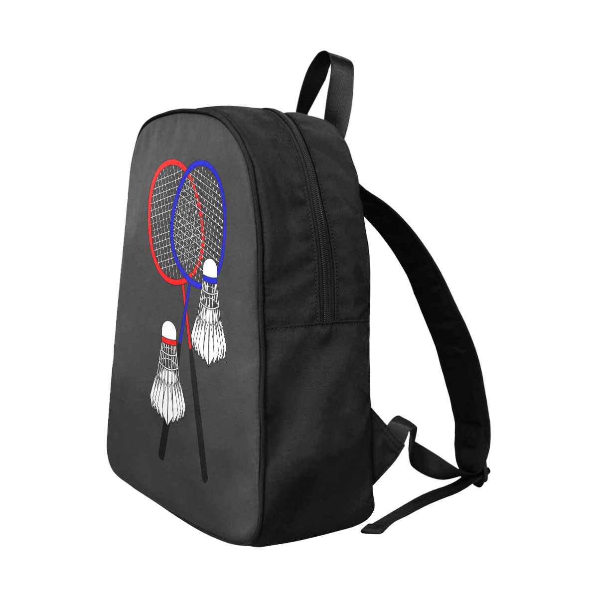 Badminton Rackets and Shuttlecocks Sports Charcoal Fabric School Backpack (Model 1682) (Large)