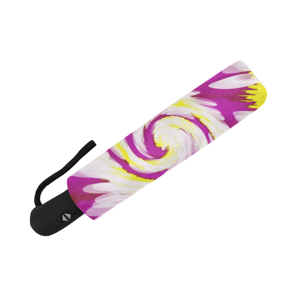Pink Yellow Tie Dye Swirl Abstract Auto-Foldable Umbrella (Model U04)