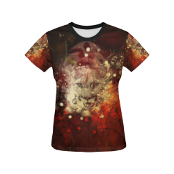 Colorful lion All Over Print T-shirt for Women/Large Size (USA Size) (Model T40)