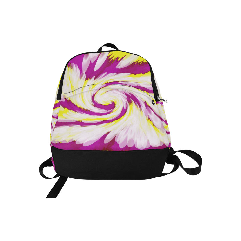 Pink Yellow Tie Dye Swirl Abstract Fabric Backpack for Adult (Model 1659)