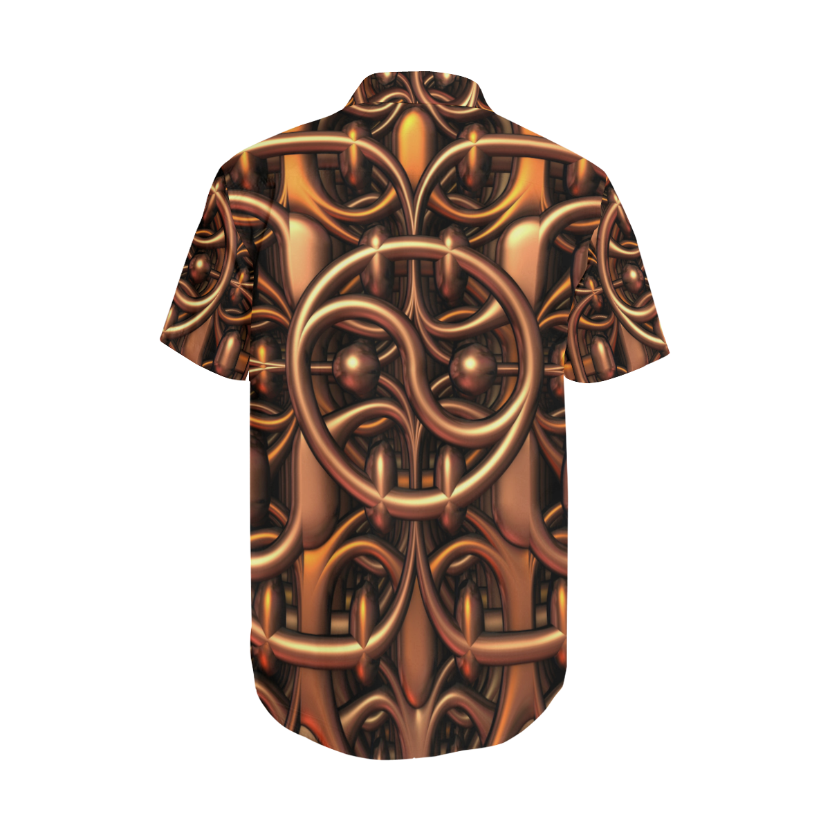 Yin-Yang Metallic Men's Short Sleeve Shirt with Lapel Collar (Model T54)