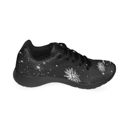 Mystic Stars, Moon and Sun (Black Laces) Kid's Running Shoes (Model 020)