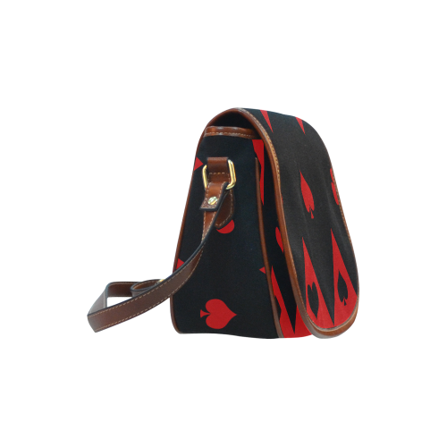 Las Vegas Black Red Play Card Shapes Saddle Bag/Small (Model 1649) Full Customization