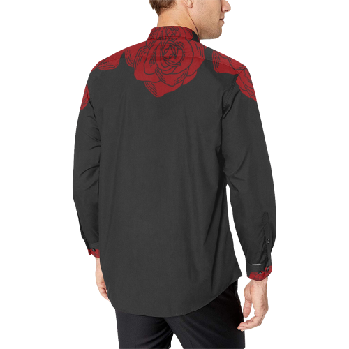 Handsome Roses Men's All Over Print Casual Dress Shirt (Model T61)