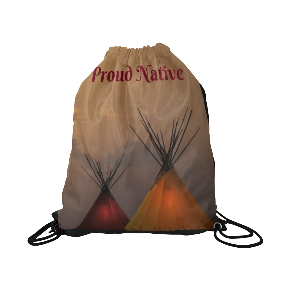 Proud Native Large Drawstring Bag Model 1604 (Twin Sides)  16.5"(W) * 19.3"(H)