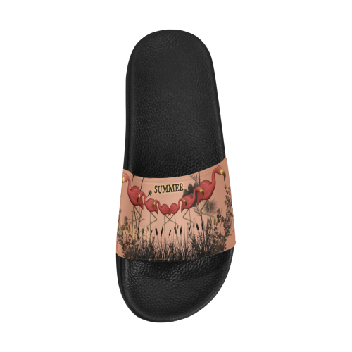 Summer design with flamingo Men's Slide Sandals (Model 057)