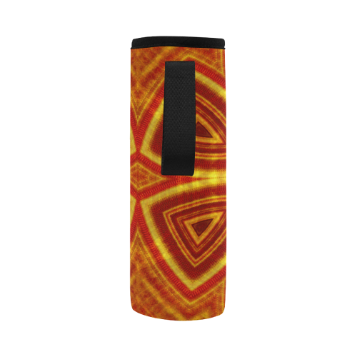 red and gold kaleidoscope Neoprene Water Bottle Pouch/Large