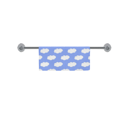 Clouds and Polka Dots on Blue Square Towel 13“x13”