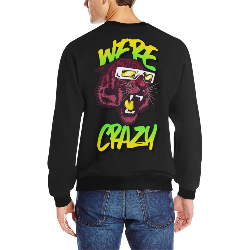 sudadera de hombre crazy Men's Rib Cuff Crew Neck Sweatshirt (Model H34)