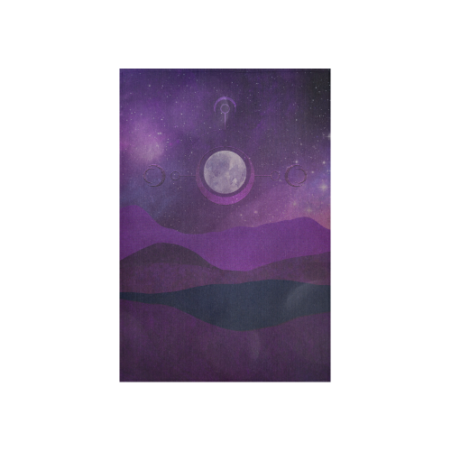Purple Moon Night Cotton Linen Wall Tapestry 40"x 60"