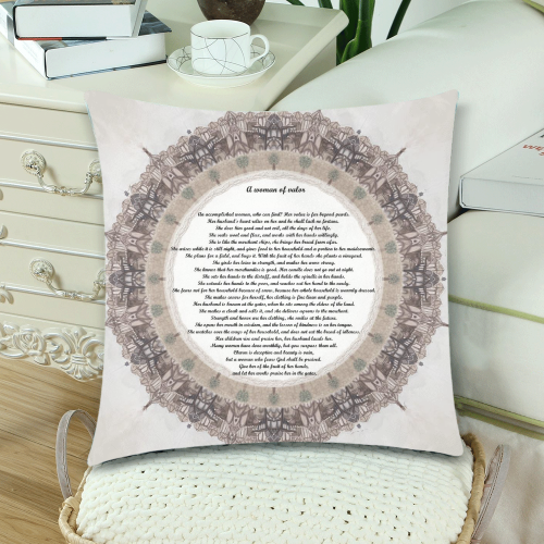 a woman of valor-17x17-7 Custom Zippered Pillow Cases 18"x 18" (Twin Sides) (Set of 2)