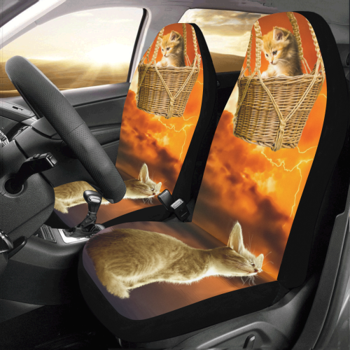 Thunderstorm Cats Car Seat Covers (Set of 2)