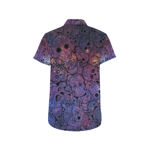 Cosmic Sugar Skulls Men's All Over Print Short Sleeve Shirt/Large Size (Model T53)