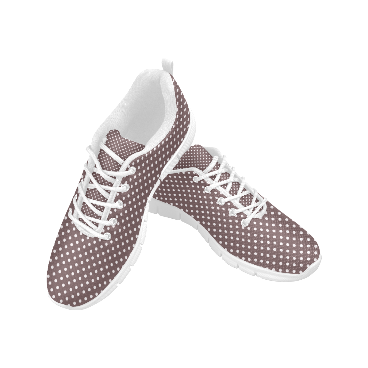 Chocolate brown polka dots Women's Breathable Running Shoes (Model 055)
