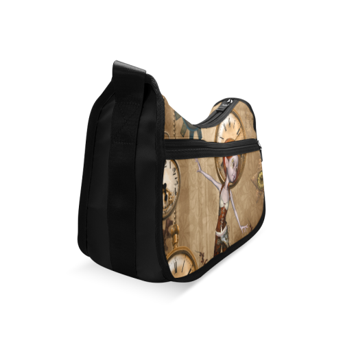 Steampunk girl, clocks and gears Crossbody Bags (Model 1616)