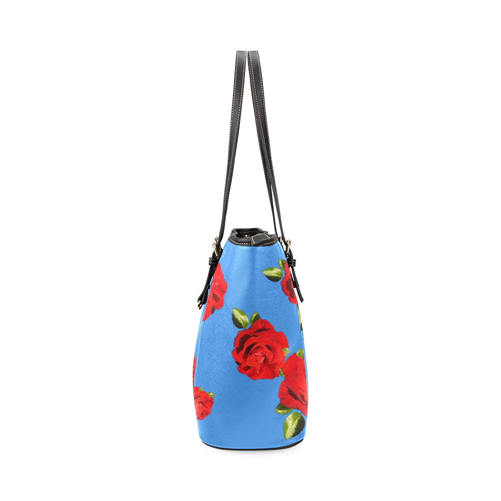 Fairlings Delight's Floral Luxury Collection- Red Rose Handbag 53086c6 Leather Tote Bag/Small (Model 1640)