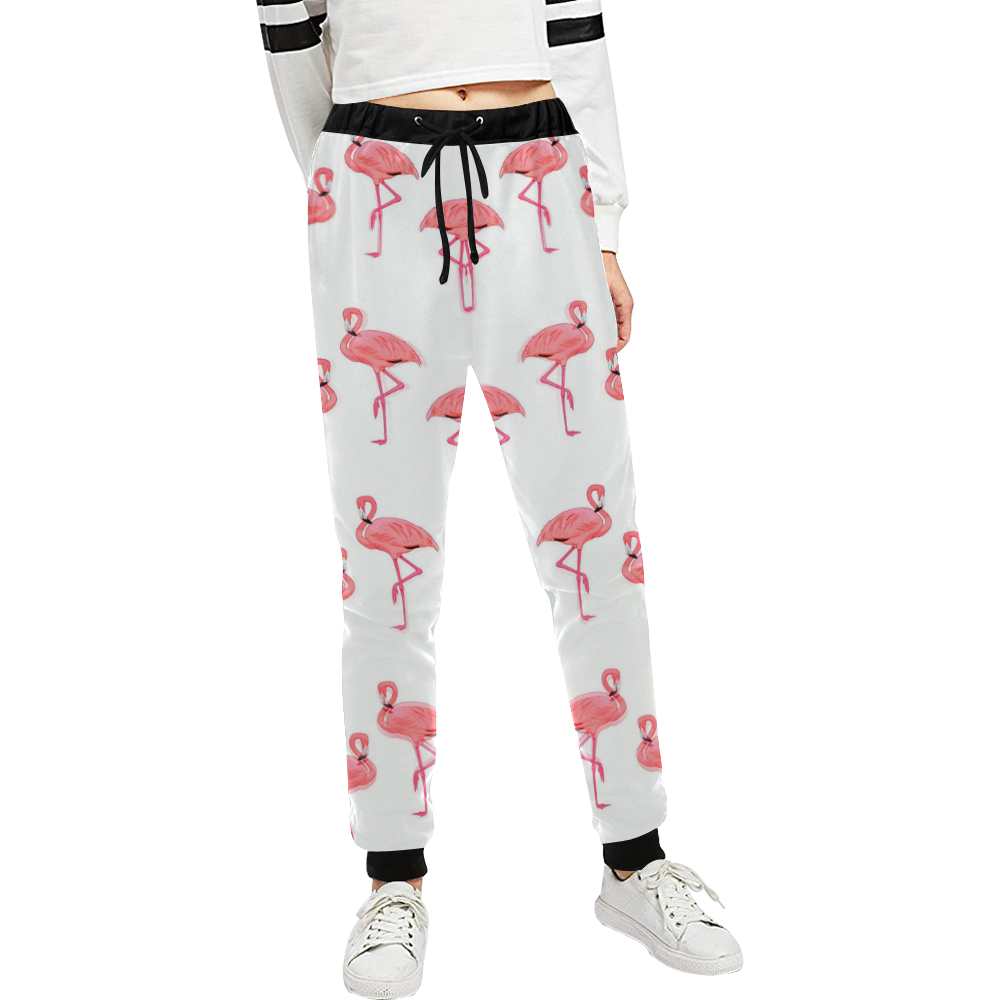 Pretty Pink Flamingo Pattern Unisex All Over Print Sweatpants (Model L11)