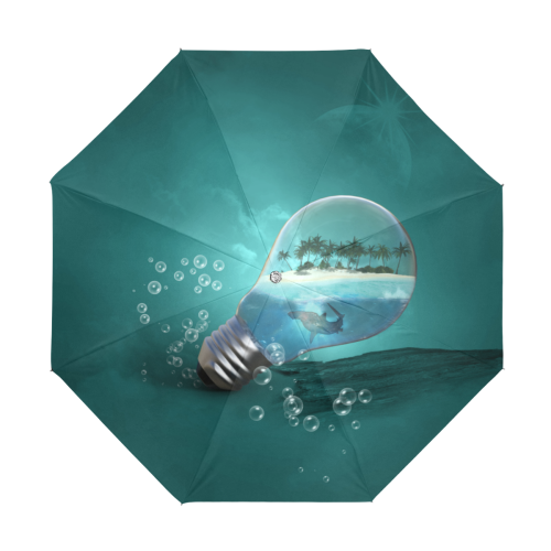 Awesome light bulb with island Anti-UV Foldable Umbrella (U08)