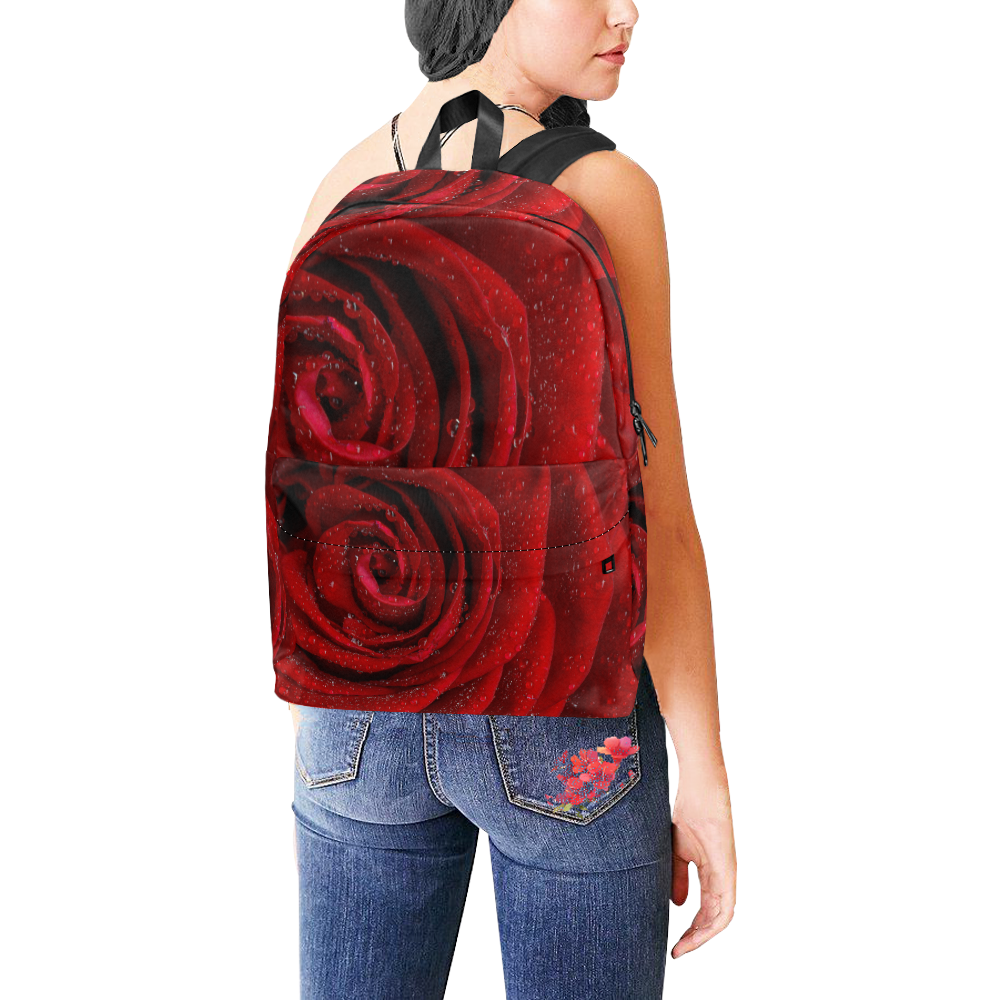 Red rosa Unisex Classic Backpack (Model 1673)