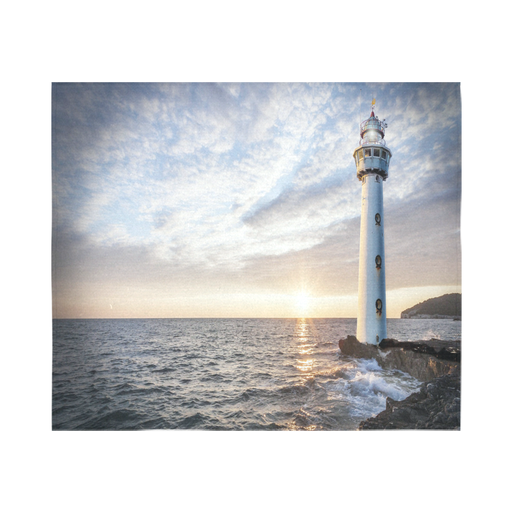 Lighthouse Escape Cotton Linen Wall Tapestry 60"x 51"