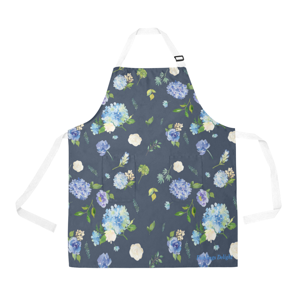 Fairlings Delight's Florals Collection- Flowers of Blue 53086a All Over Print Apron