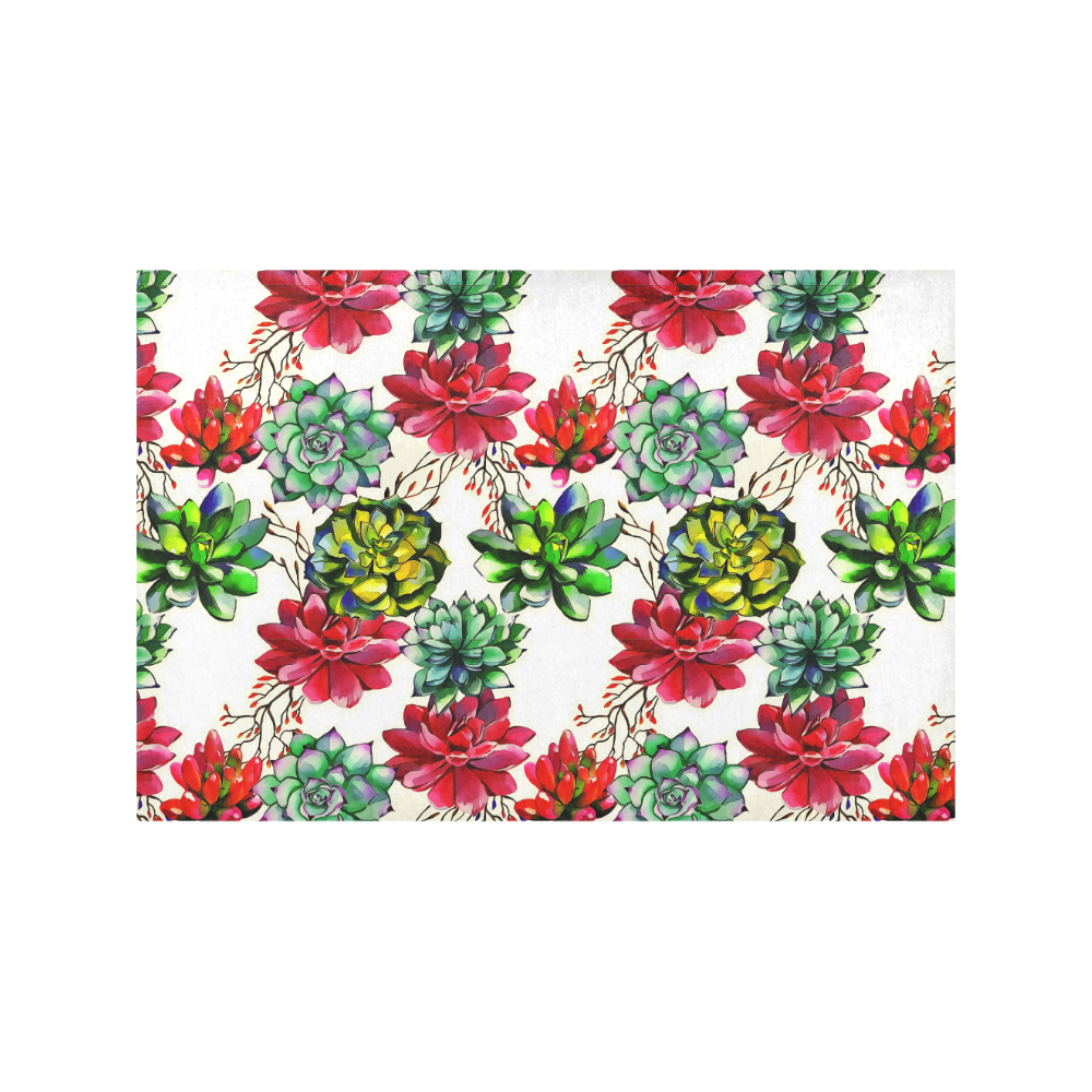 Vibrant Succulent Cactus Pattern Placemat 12’’ x 18’’ (Set of 4)
