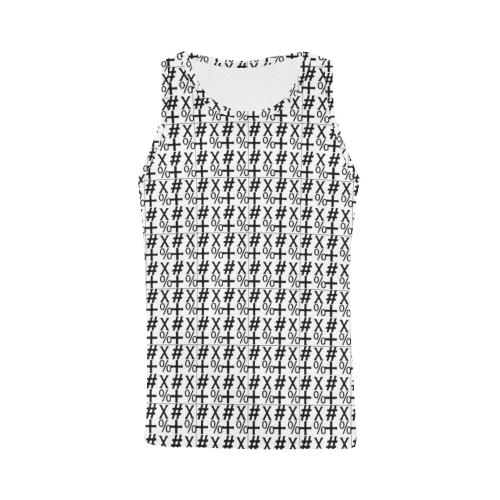 NUMBERS Collection Symbols Black/White All Over Print Tank Top for Men (Model T43)