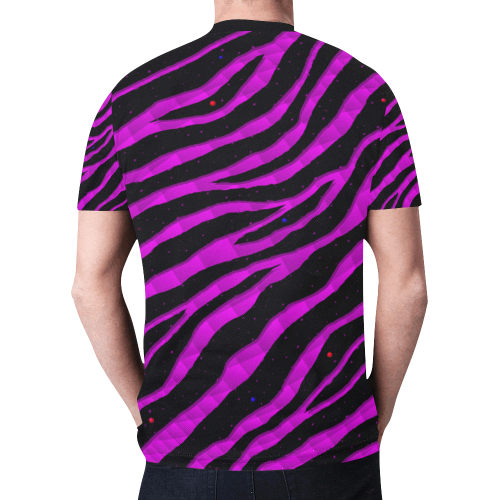 Ripped SpaceTime Stripes - Pink New All Over Print T-shirt for Men (Model T45)