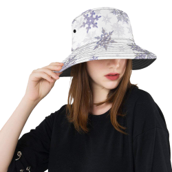 Snowflakes Blue Purple All Over Print Bucket Hat