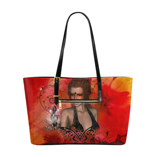 Fairy with clef Euramerican Tote Bag/Large (Model 1656)