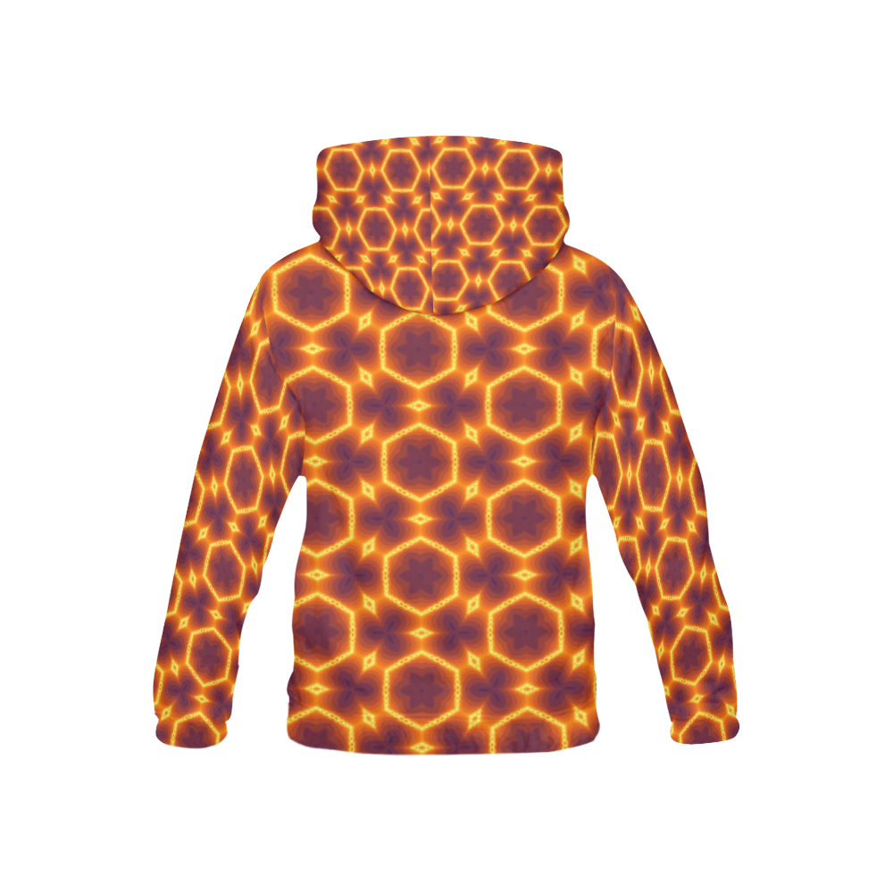 Orange Kaleidoscope All Over Print Hoodie for Kid (USA Size) (Model H13)