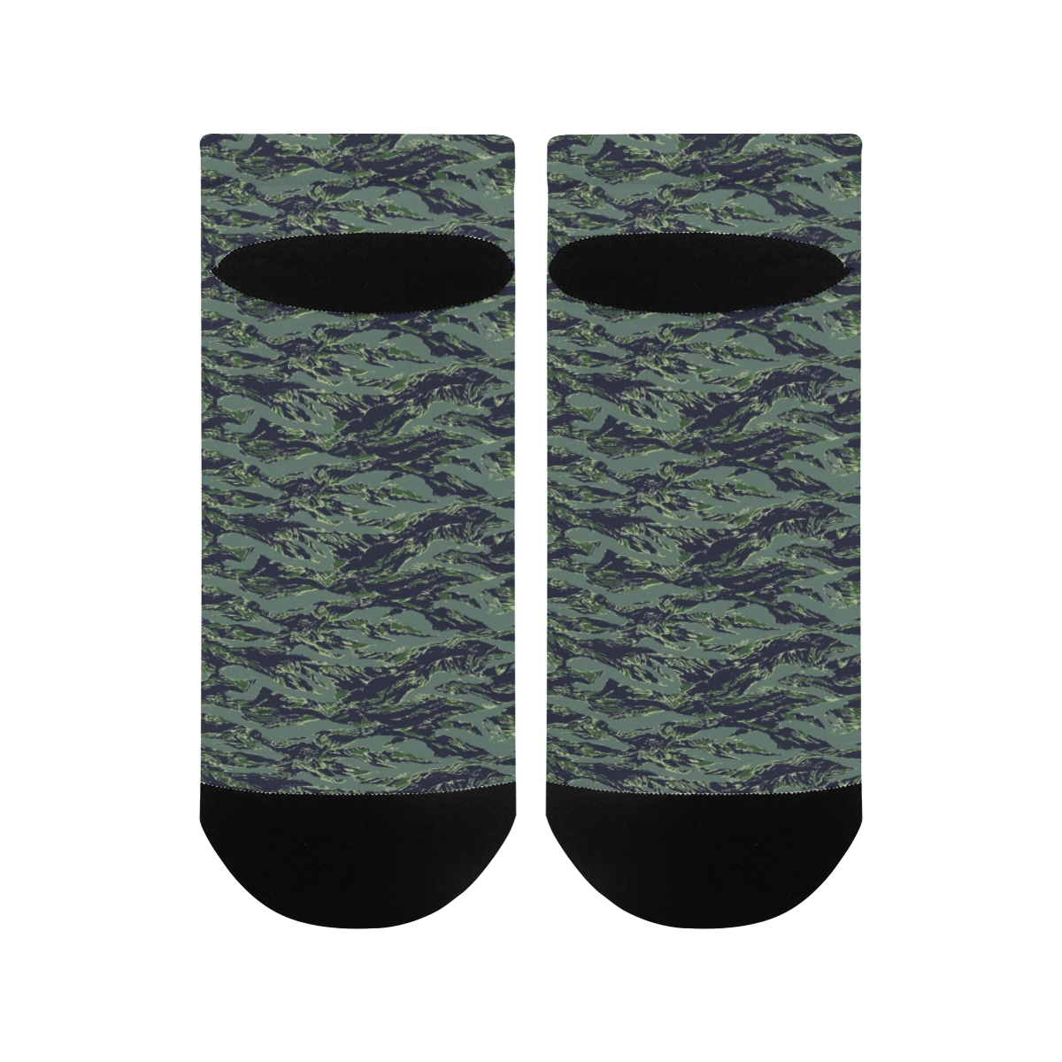 Jungle Tiger Stripe Green Camouflage Men's Ankle Socks