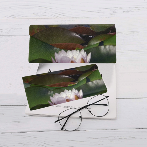 3 pink waterlilies in morning light Custom Foldable Glasses Case