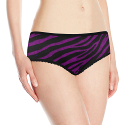 Ripped SpaceTime Stripes - Purple Women's All Over Print Classic Briefs (Model L13)