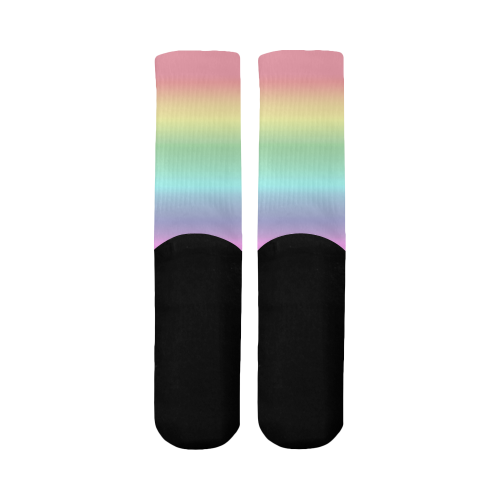 Pastel Rainbow Mid-Calf Socks (Black Sole)
