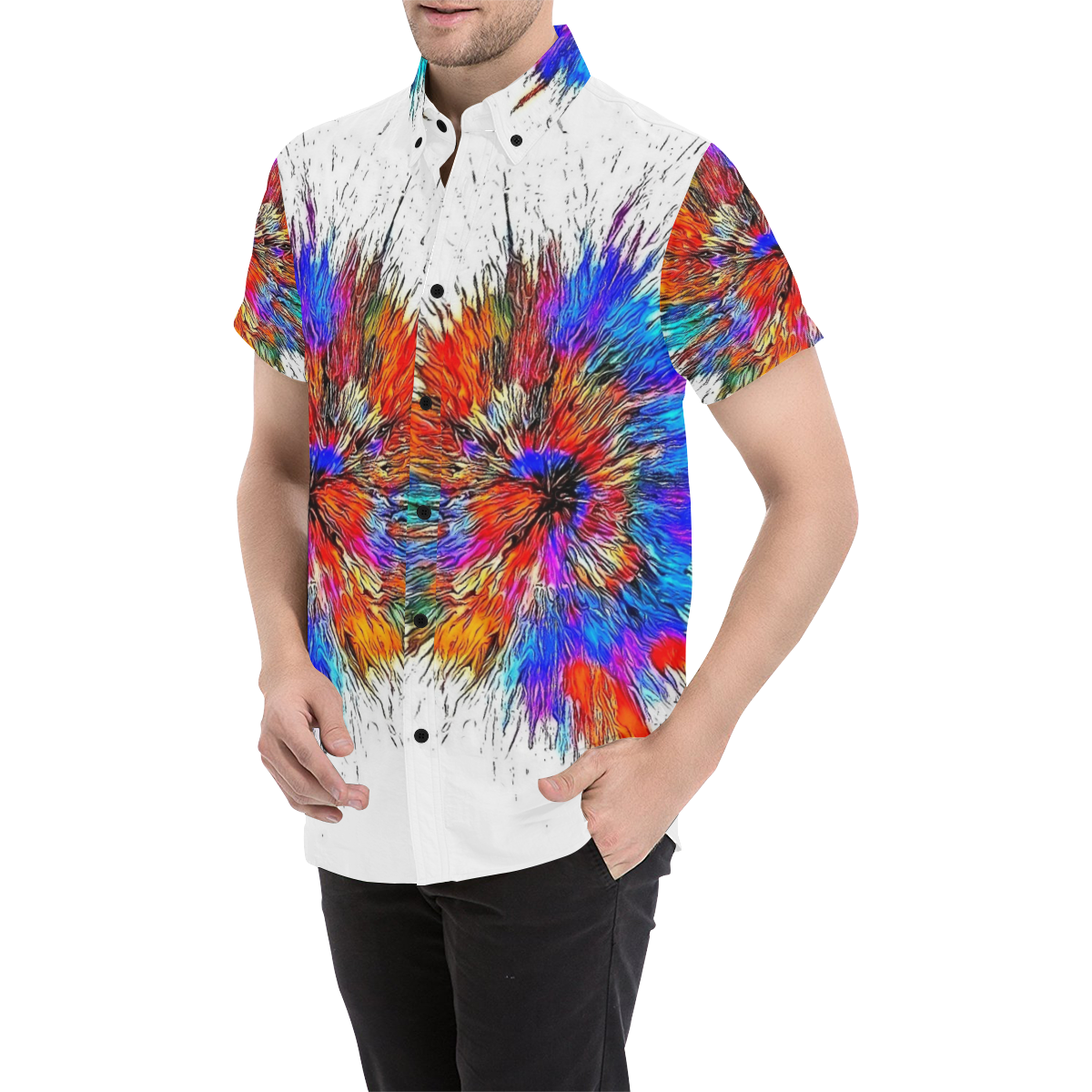 Popart Bang by Nico Bielow Men's All Over Print Short Sleeve Shirt (Model T53)